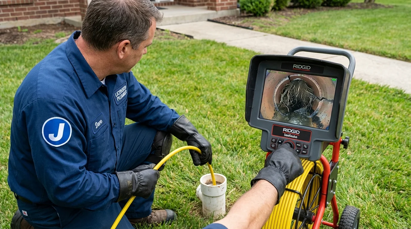 Sewer camera inspection being performed by Johns Plumbing LLC in Montegut
